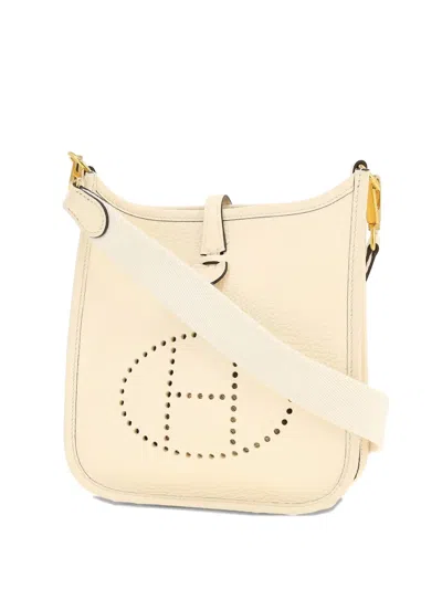 Pre-owned Hermes Mini Evelyne Shoulder Bag In Neutral
