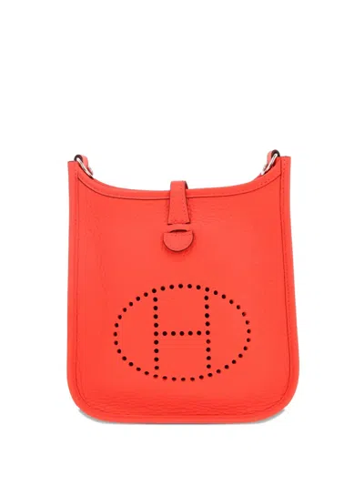 Pre-owned Hermes Mini Evelyne Shoulder Bag In Orange