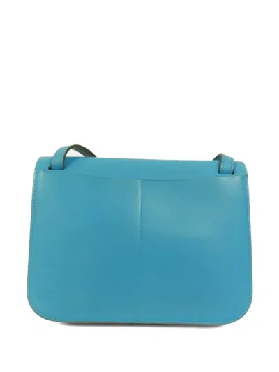 Pre-owned Hermes Mini Halzan Shoulder Bag In Blue