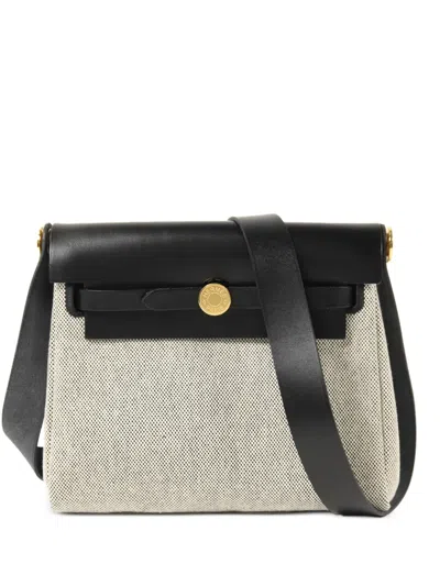 Pre-owned Hermes Mini Herbag Cross Body Bag In White