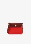 Hermes Mini Herbag Zip Retourne 20 In Rouge Piment Military Toile And Rouge H Hunter With Palladium Hardwar