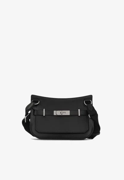 Hermes Mini Jypsiere In Black Swift Leather With Palladium Hardware