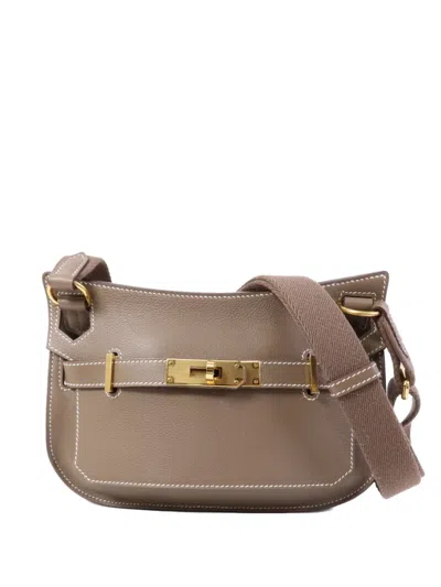 Pre-owned Hermes Mini Jypsiere Shoulder Bag In Gray
