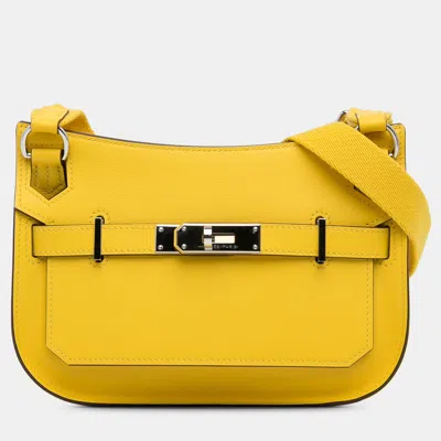 Pre-owned Hermes Mini Jypsiere Yellow Swift Leather Crossbody Bag