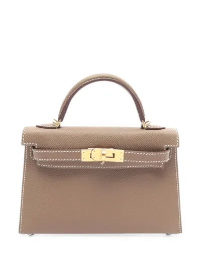 Hermes Mini Kelly 2 Tote Bag In Brown