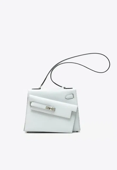 Hermes Mini Kelly 20 En Desordre In Gris Platine Epsom Leather With Palladium Hardware