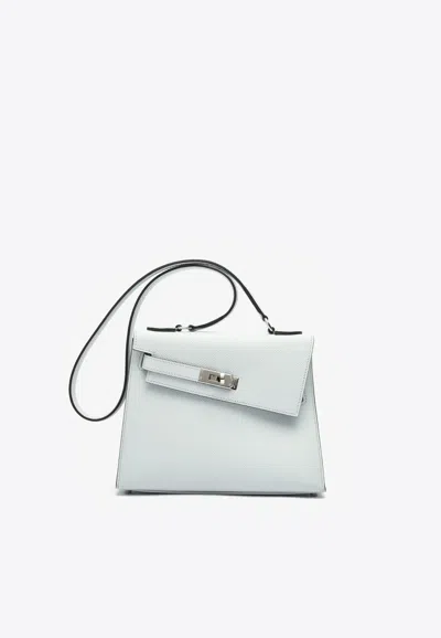 Hermes Mini Kelly 20 En Desordre In Gris Platine Epsom Leather With Palladium Hardware
