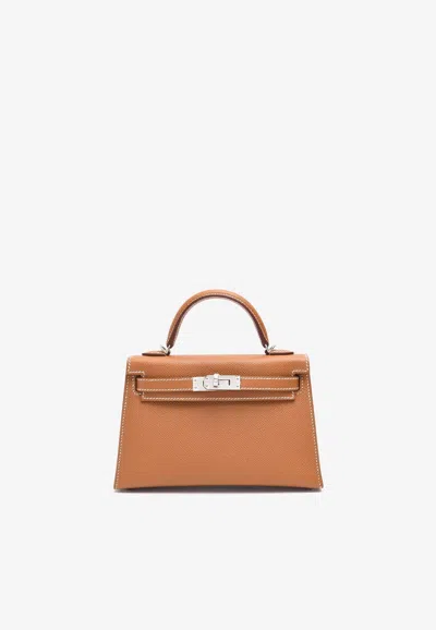 Hermes Mini Kelly 20 In Gold Epsom Leather With Palladium Hardware