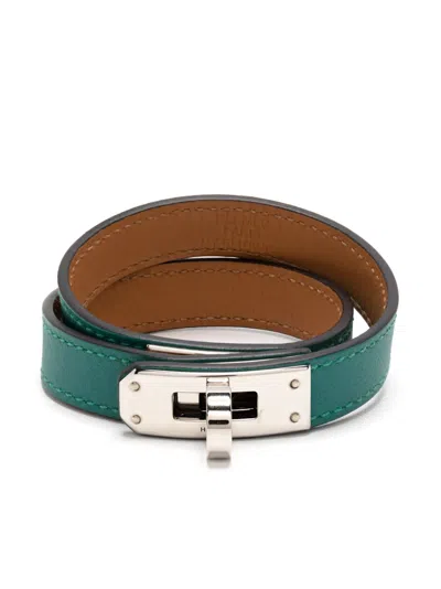 Pre-owned Hermes  Mini Kelly Double Tour Bracelet In Green