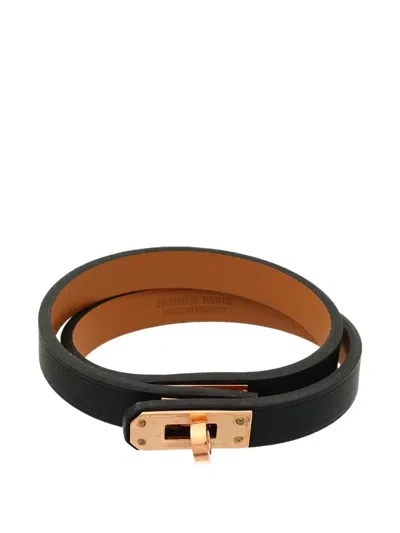 Pre-owned Hermes Mini Kelly Double Tour Bracelet In Pink