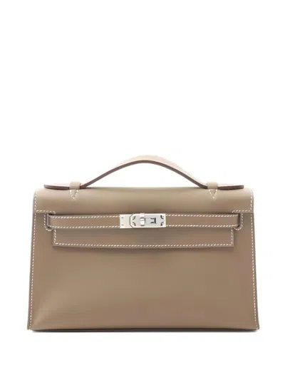Pre-owned Hermes Mini Kelly Handbag In Neutral