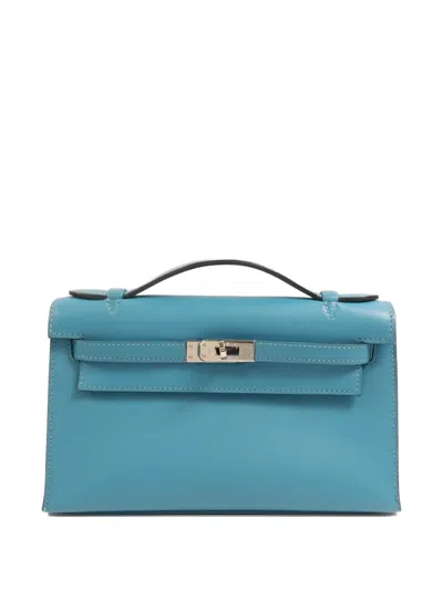 Pre-owned Hermes Mini Kelly I Tote Bag In Blue