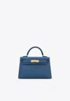 Hermes Mini Kelly Ii 20 In Deep Blue Epsom Leather With Gold Hardware In Blue