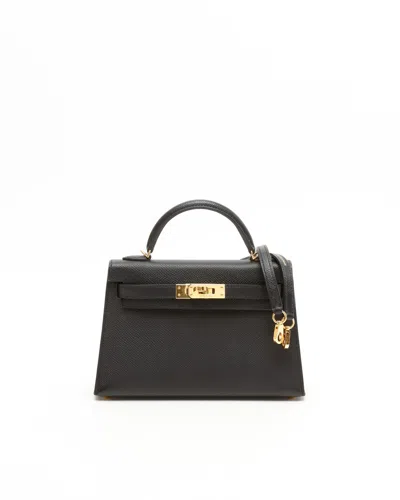 Pre-owned Hermes Hermès Mini Kelly Ii Sellier Epsom Bag In Black