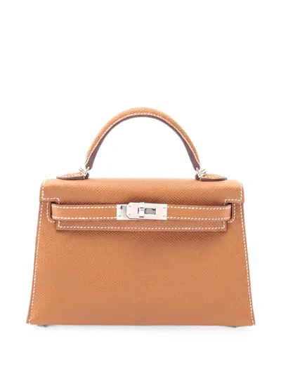 Hermes Mini Kelly Ii Tote Bag In Brown