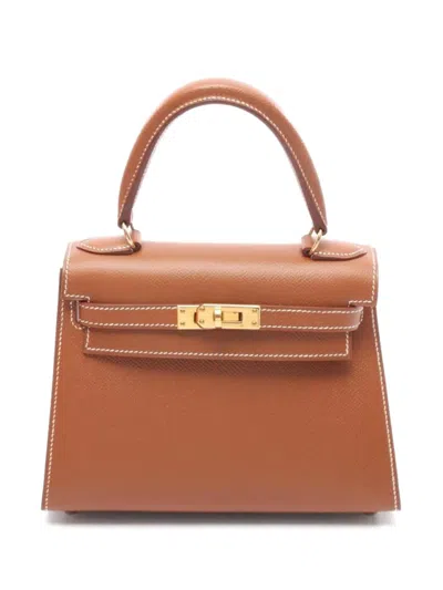 Pre-owned Hermes Mini Kelly Tote Bag In Brown