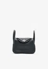 Hermes Mini Lindy 20 Ii In Black Clemence Leather With Palladium Hardware In Black