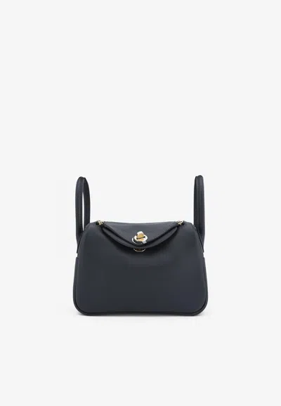 Hermes Mini Lindy 20 Ii In Gris Misty Swift Leather With Permabrass Hardware