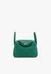 Hermes Mini Lindy 20 Ii In Vert Vertigo Clemence With Palladium Hardware In Vert Vertigo