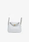 Hermes Mini Lindy 20 Ii Touch In Gris Pale Swift And Beton Matte Alligator With Gold Hardware