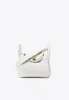 Hermes Mini Lindy 20 In New White Taurillon Clemence With Gold Hardware In New White