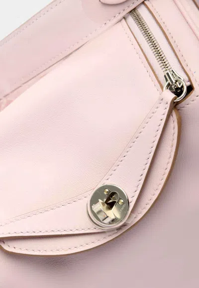 Hermes Mini Lindy 20 Verso In Mauve Pale And Gold Swift Leather In Palladium Hardware In Orange