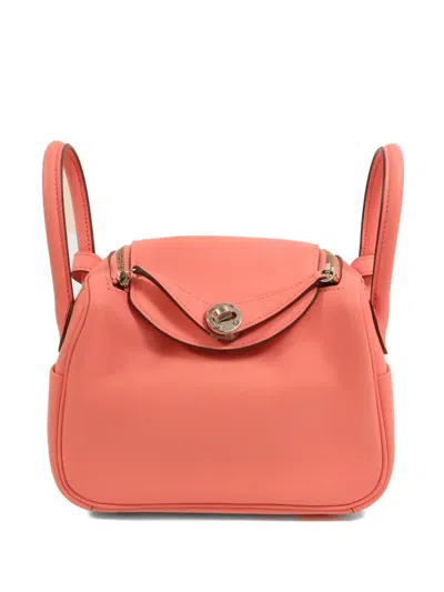 Pre-owned Hermes Mini Lindy Shoulder Bag In Pink