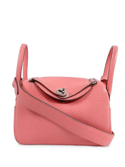 Hermes Mini Lindy Shoulder Bag In Pink