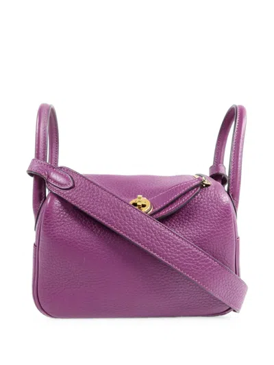 Hermes Mini Lindy Shoulder Bag In Purple