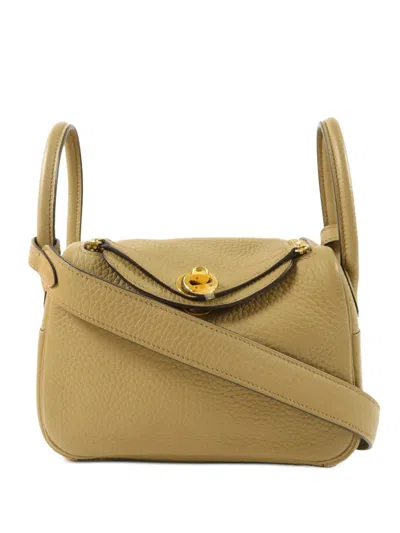 Pre-owned Hermes Mini Lindy Tote Bag In Neutral