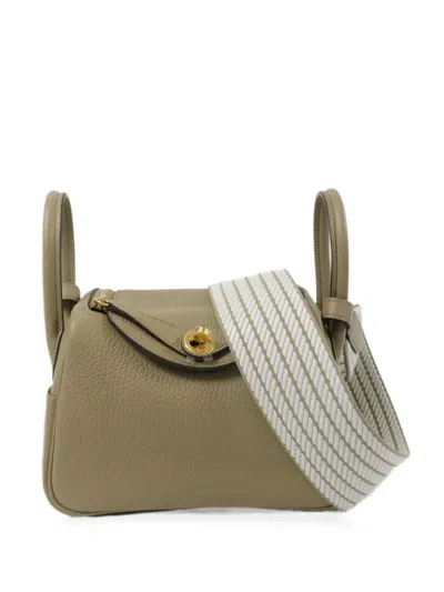 Pre-owned Hermes Mini Lindy Tote Bag In Neutrals