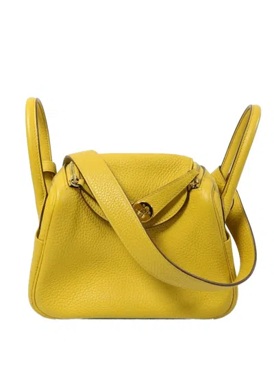 Pre-owned Hermes Mini Lindy Tote Bag In Yellow