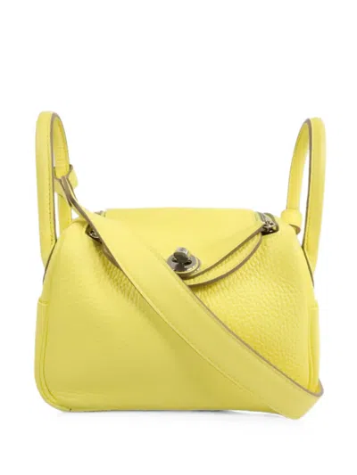 Pre-owned Hermes Mini Lindy Tote Bag In Yellow