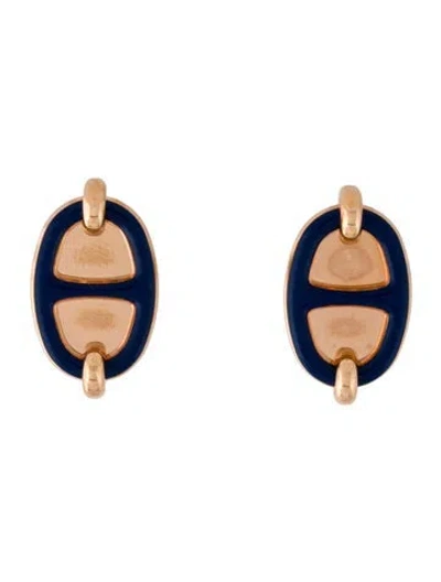 Pre-owned Hermes Mini Maillon Earrings In Multi