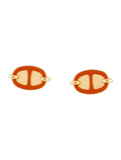 Pre-owned Hermes Mini Maillon Earrings In Multi
