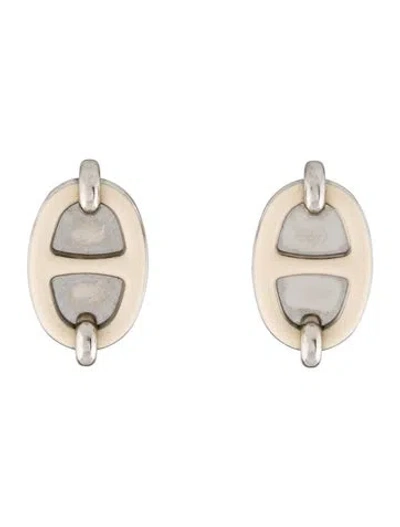 Pre-owned Hermes Mini Maillon Earrings In Multicolor