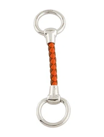 Pre-owned Hermes Mini Mors Tresse Cuir Twilly Ring In Multi