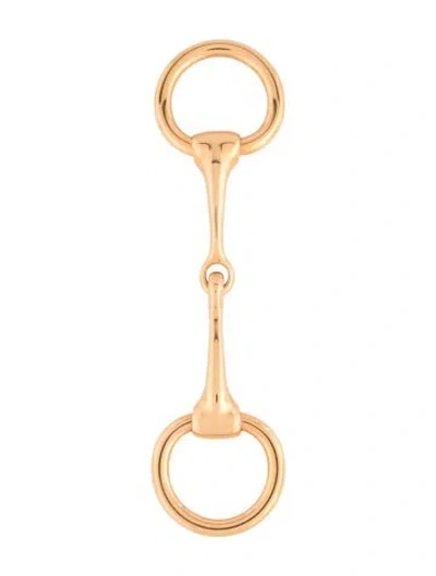 Pre-owned Hermes Mini Mors Twilly Scarf Ring In Gold