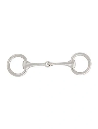 Pre-owned Hermes Mini Mors Twilly Scarf Ring In Silver