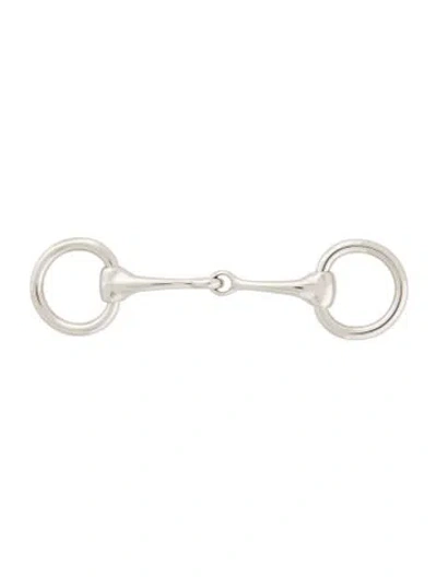 Pre-owned Hermes Mini Mors Twilly Scarf Ring W/tags In Silver