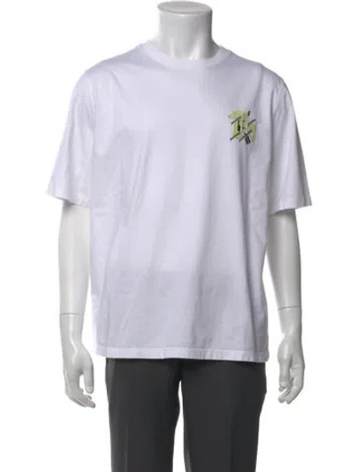 Pre-owned Hermes Mini Patch Cuir Graphic Print T-shirt In White