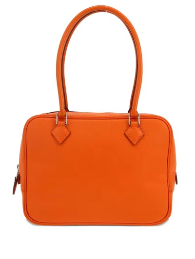 Pre-owned Hermes Mini Plume Tote Bag In Orange