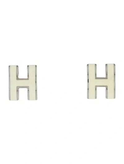 Pre-owned Hermes Mini Pop H Earrings In Multi