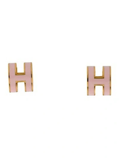 Pre-owned Hermes Mini Pop H Earrings In Multi