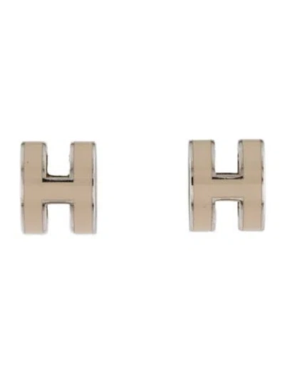 Pre-owned Hermes Mini Pop H Earrings In Multicolor