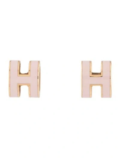 Pre-owned Hermes Mini Pop H Earrings In Multicolor