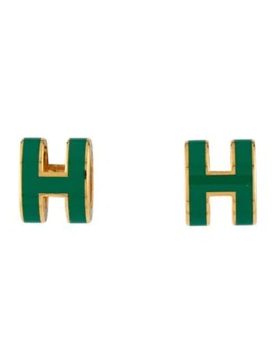 Pre-owned Hermes Mini Pop H Earrings In Multicolor