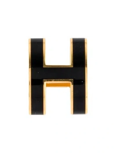 Pre-owned Hermes Mini Pop H Pendant, 0.5" In Black
