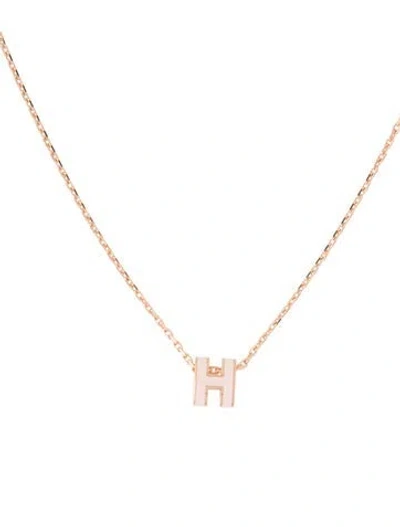 Pre-owned Hermes Mini Pop H Pendant Necklace, 15.5" In Multi