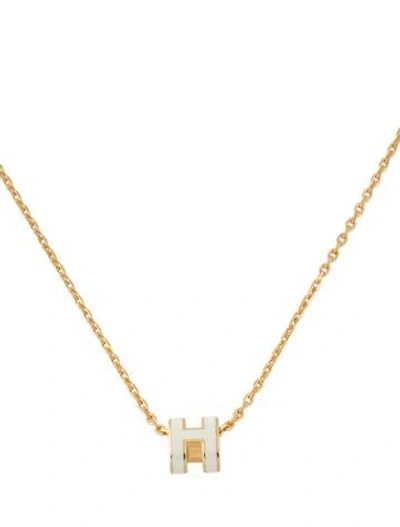 Pre-owned Hermes Mini Pop H Pendant Necklace, 15.5" In Multi